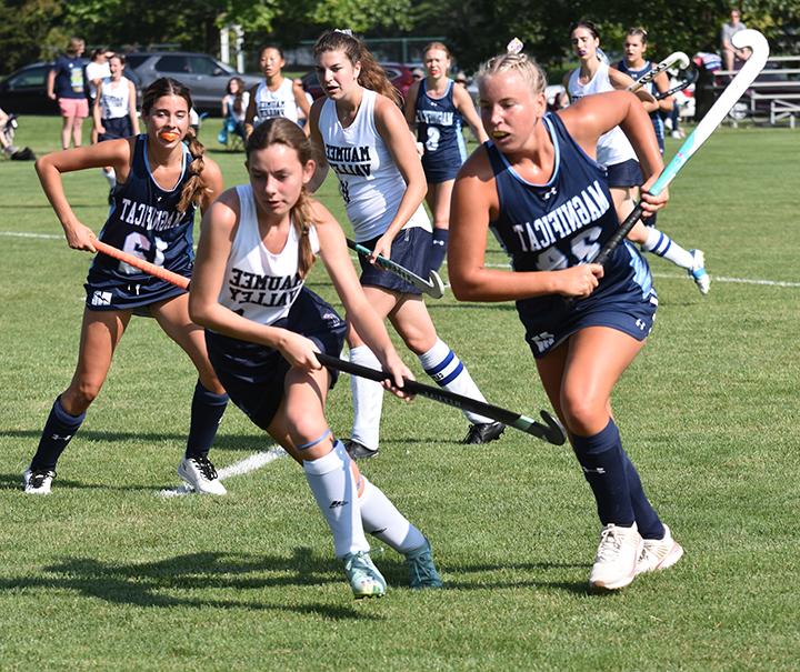 Girls' field hockey in action